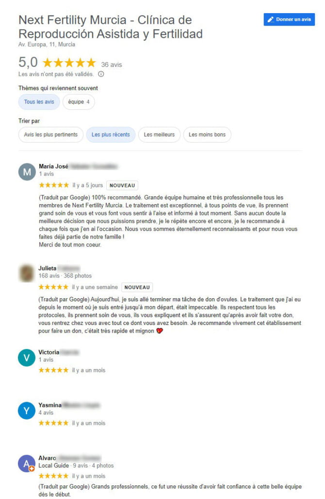 Imagen: Opinions du Next Fertility Murcia
